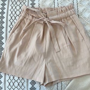 New Express High Rise Linen Blend Shorts